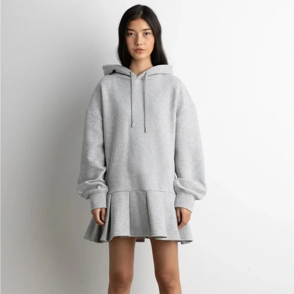 OAK + FORT Gray Hoodie Mini Dress S - Picture 2 of 5